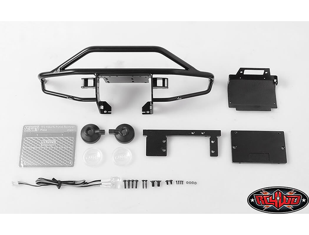RC4WD ROUGH STUFF METAL FRONT BUMPER FOR RC4WD TRAIL FINDER 2 (HELLA ROUND LIGHTS)
