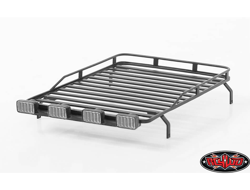 RC4WD ROOF RACK WITH LIGHT PODS FOR 1/18 GELANDE D90 (BLACK)