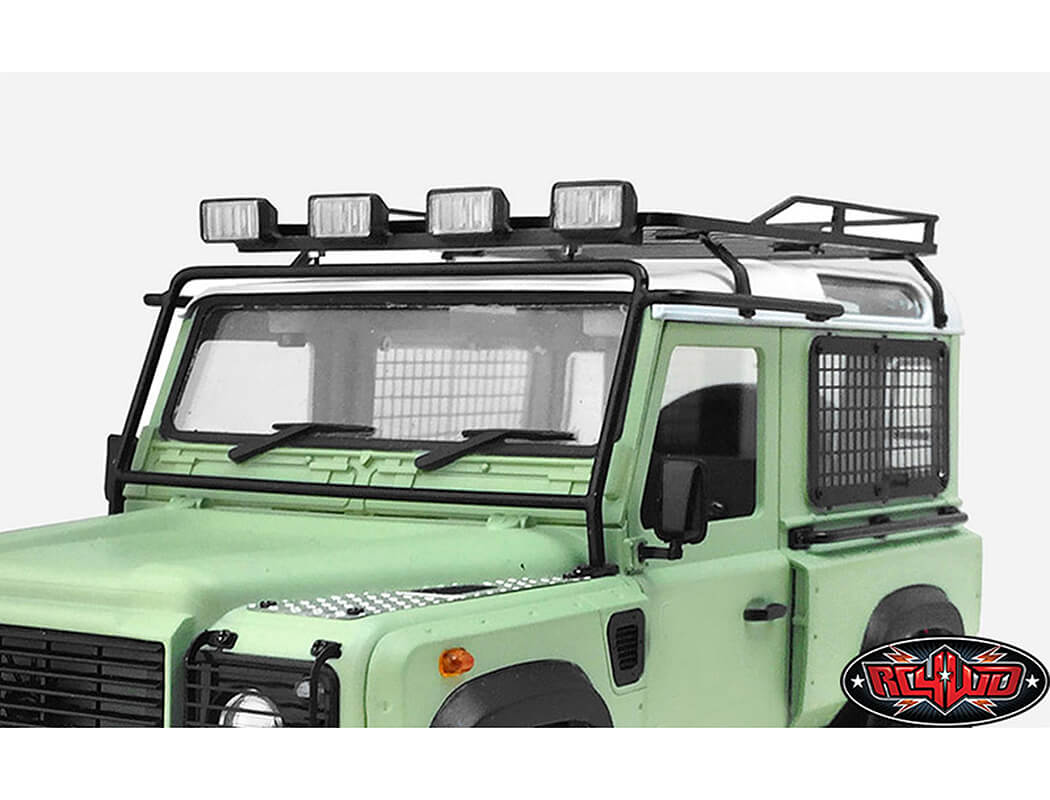 RC4WD ROOF RACK WITH LIGHT PODS FOR 1/18 GELANDE D90 (BLACK)