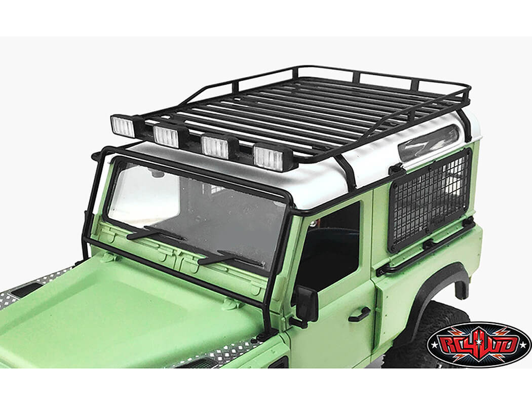 RC4WD ROOF RACK WITH LIGHT PODS FOR 1/18 GELANDE D90 (BLACK)