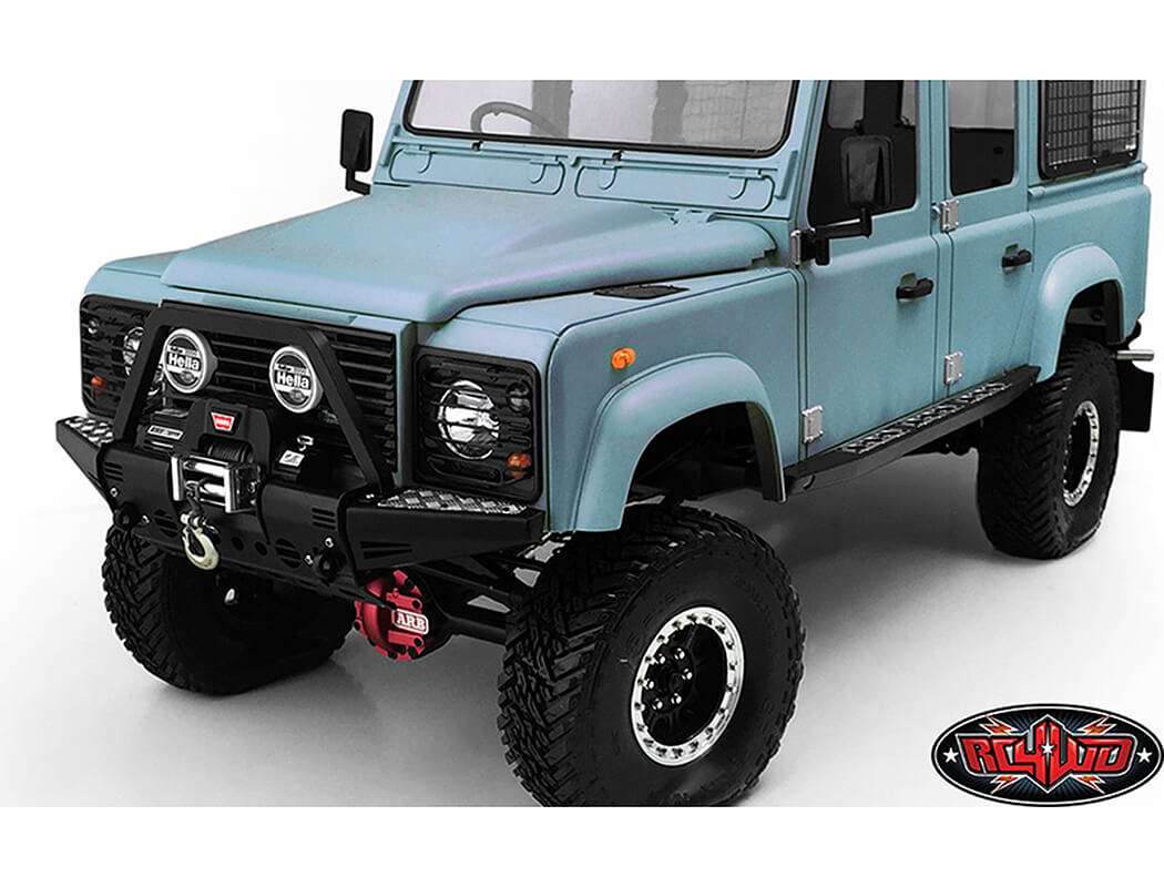 RC4WD METAL FRONT BUMPER W/STINGER & LIGHTS FOR GELANDE II D90/D110
