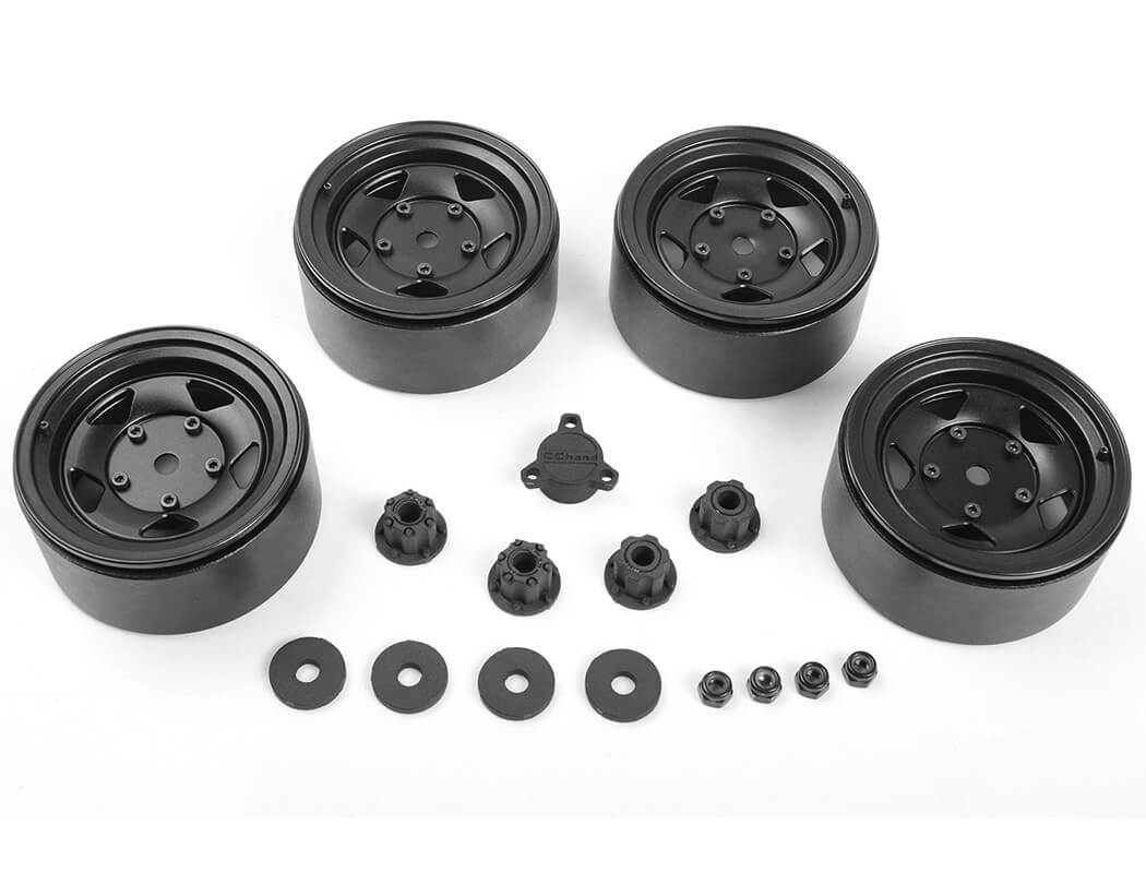 RC4WD SEREN 2.2" BEADLOCK WHEELS W/ CENTER CAPS (BLACK)