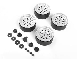 RC4WD BURATO 2.2" BEADLOCK WHEELS W/ CENTER CAPS (SILVER)