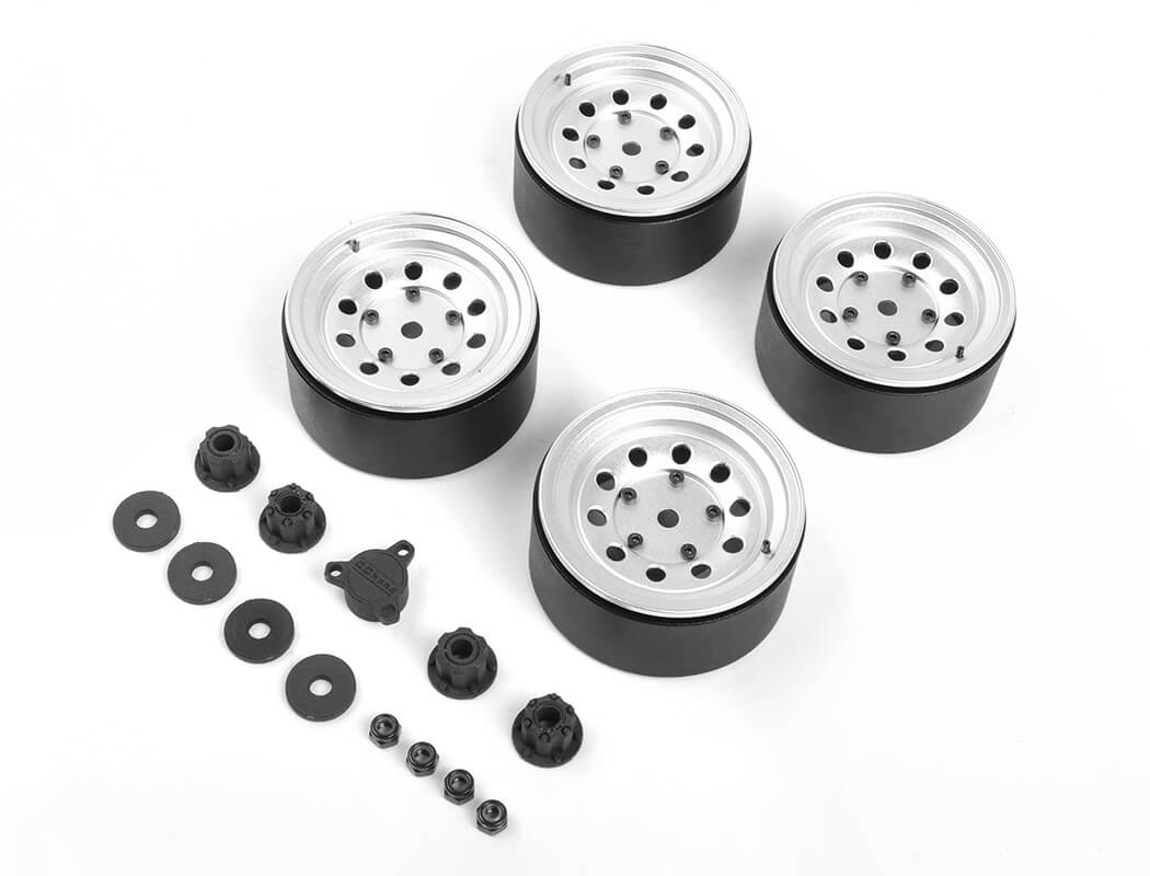 RC4WD BURATO 2.2" BEADLOCK WHEELS W/ CENTER CAPS (SILVER)