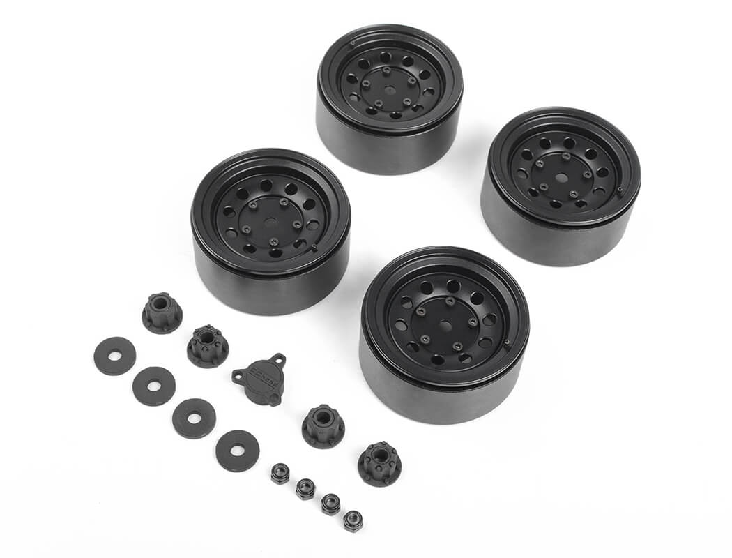 RC4WD BURATO 2.2" BEADLOCK WHEELS W/ CENTER CAPS (BLACK)