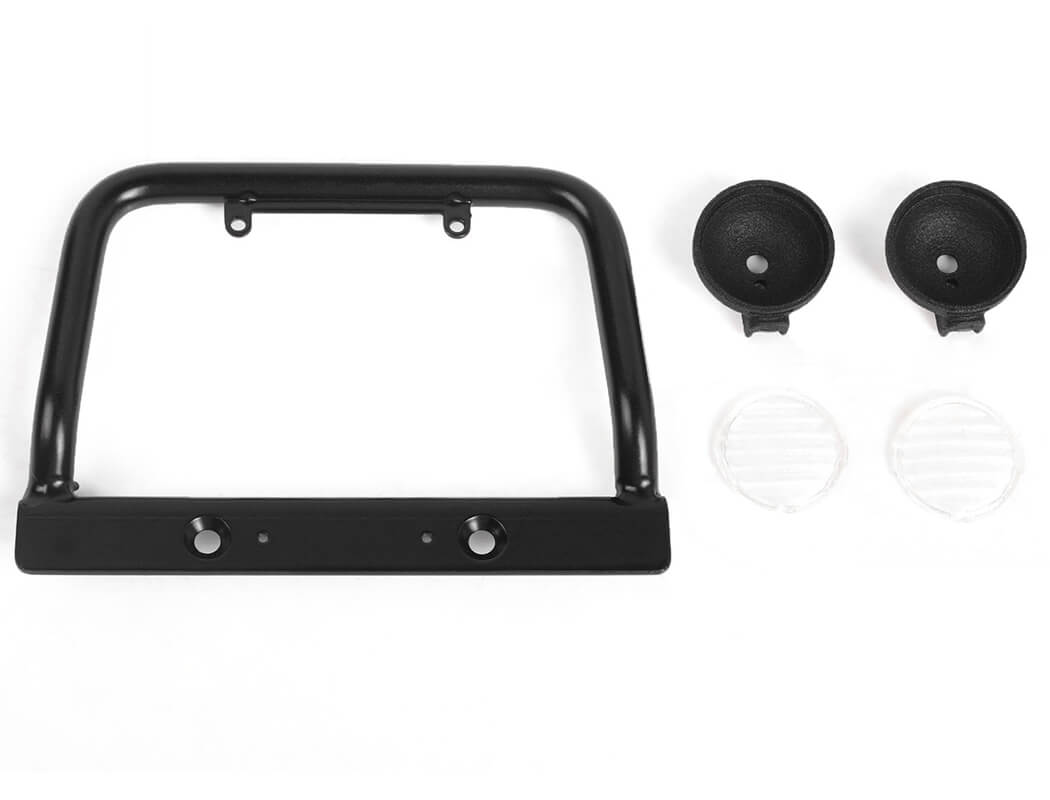 RC4WD STEEL PUSH BAR FRONT BUMPER W/CLEAR FLOOD LIGHTS FOR GELANDE II 2015 LAND ROVER DEFENDER D90