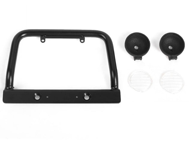 RC4WD STEEL PUSH BAR FRONT BUMPER W/CLEAR FLOOD LIGHTS FOR GELANDE II 2015 LAND ROVER DEFENDER D90