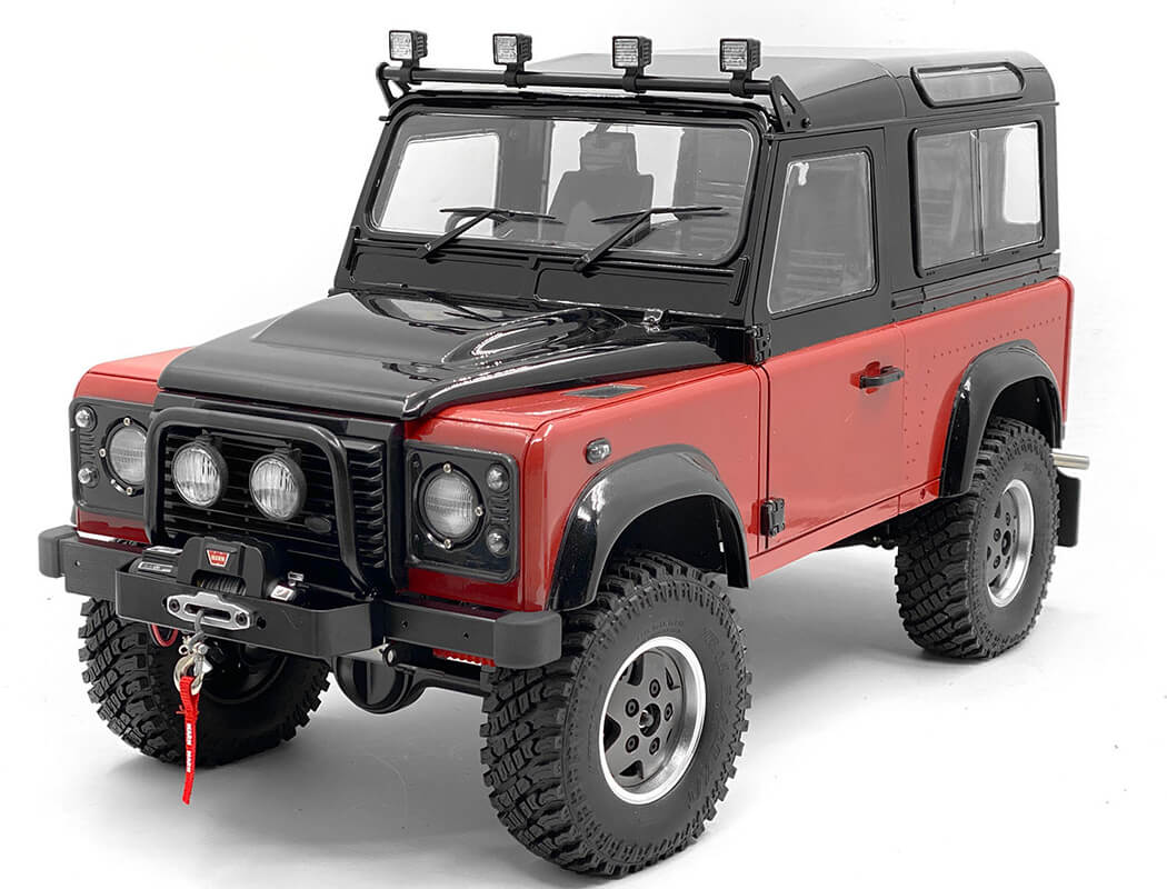 RC4WD STEEL PUSH BAR FRONT BUMPER W/CLEAR FLOOD LIGHTS FOR GELANDE II 2015 LAND ROVER DEFENDER D90
