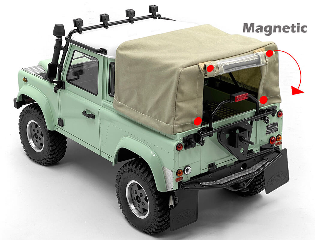 RC4WD STEEL TUBE BED CAGE W/ SOFT TOP FOR GELANDE II 2015 LAND ROVER DEFENDER D90 (PICK-UP) (TAN)