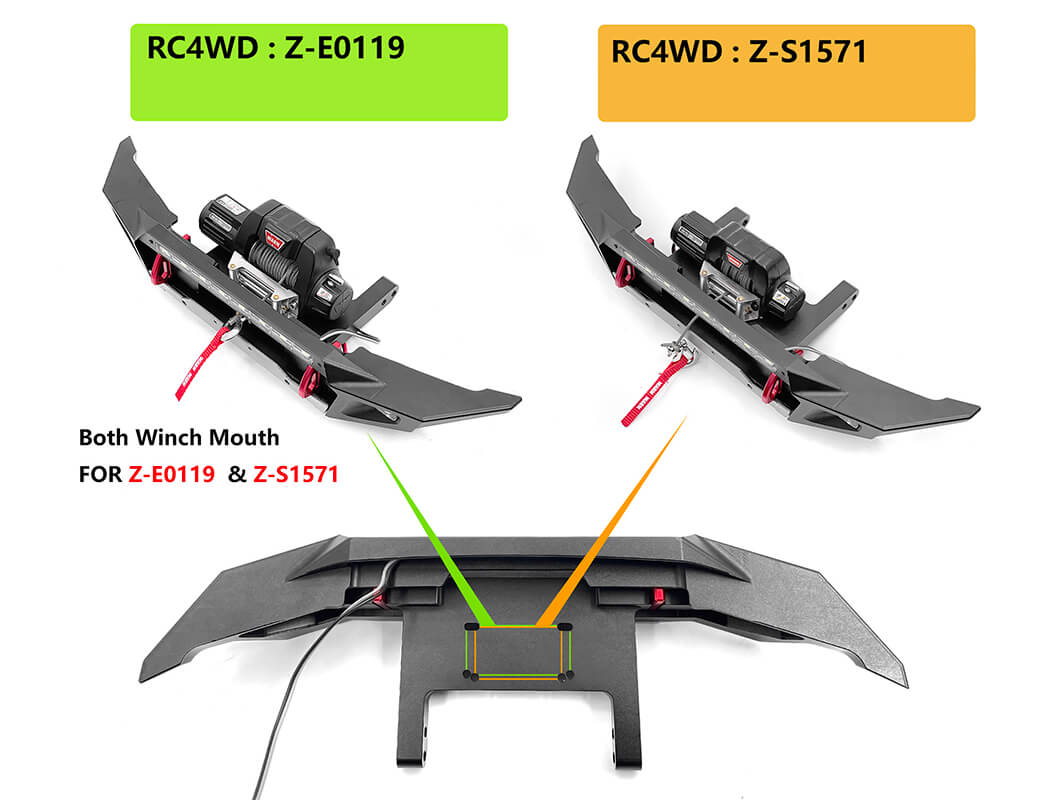 RC4WD ROOK METAL FRONT BUMPER WITH LED FOR TRAXXAS TRX-4 2021 BRONCO