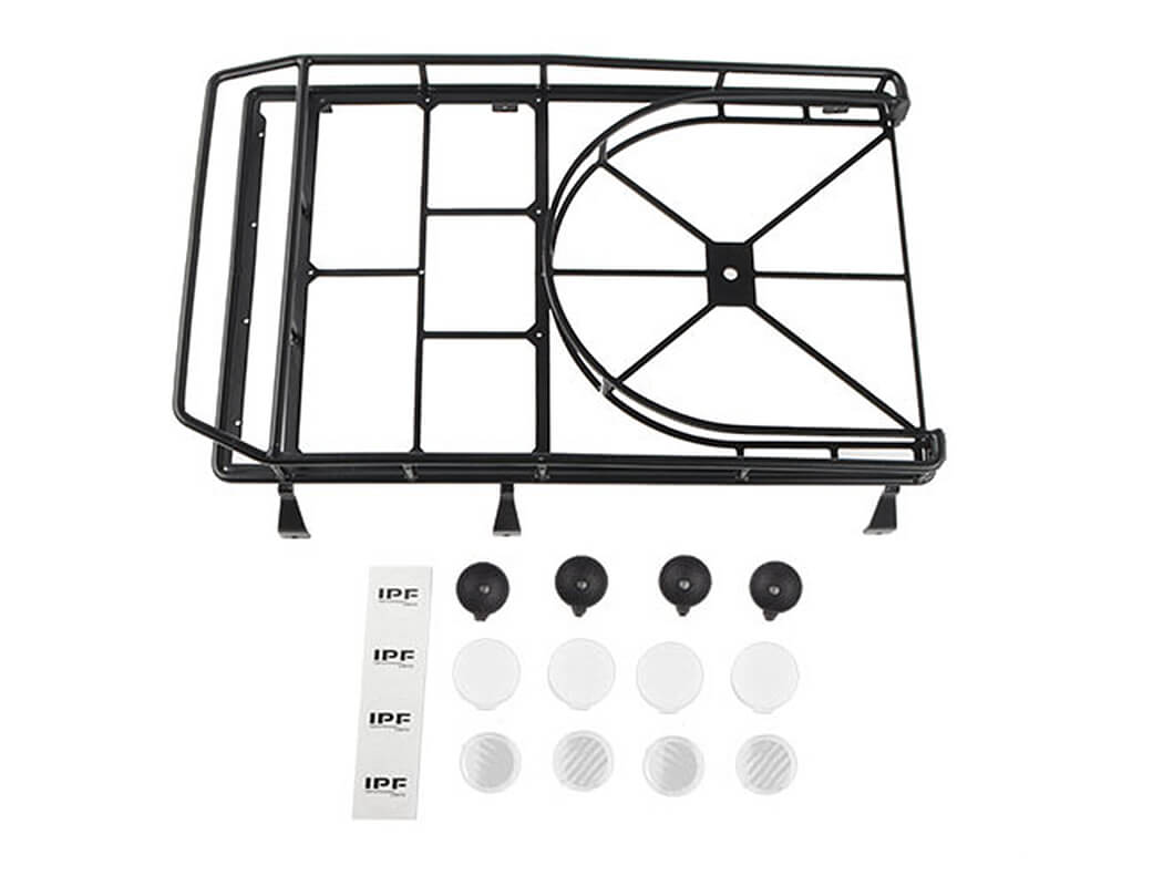 RC4WD ROOF RACK WITH TYRE MOUNT & IPF LIGHTS FOR GELANDE II D90