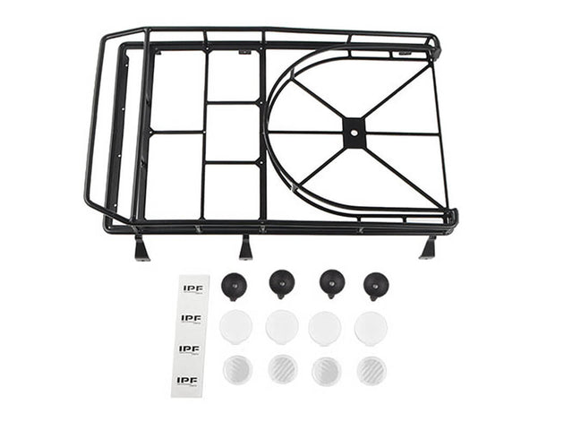 RC4WD ROOF RACK WITH TYRE MOUNT & IPF LIGHTS FOR GELANDE II D90