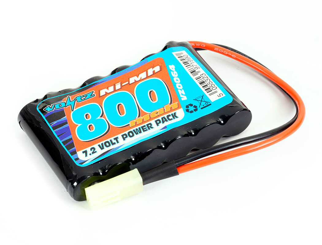 VOLTZ HOBBY 7.2V 800MAH FLAT AA BATTERY MINI TAMIYA PLUG