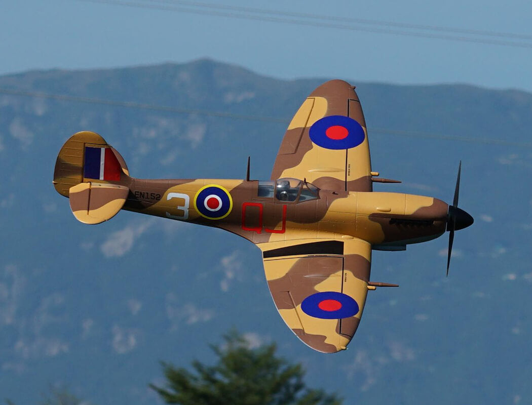 XFLY SUPERMARINE SPITFIRE MKIX BROWN 1200MM NO LANDING GEAR WITHOUT TX/RX/BAT