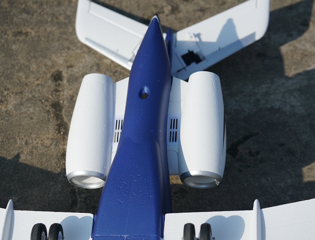 XFLY TWIN 40MM J-65 EDF BUSINESS JET PNP - BLUE