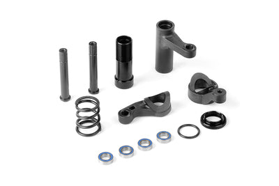 SERVO SAVER WITH CHASSIS LOCK & HARD SPRING - GRAPHITE - SET - RC Hobby Product