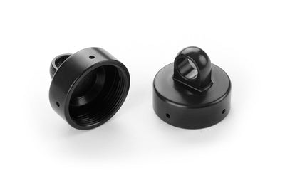 XB8 ALU SHOCK CAP NUT 4x BLEED HOLE - BLACK COATED (2) - RC Hobby Product