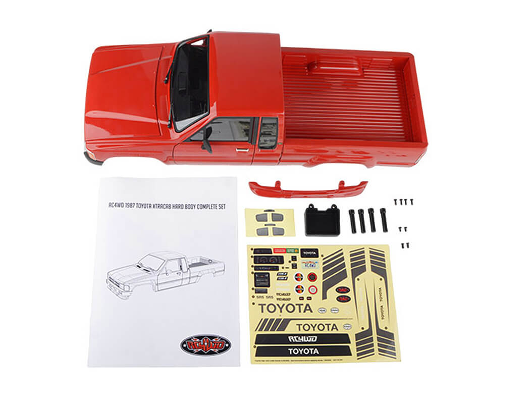 RC4WD 1987 TOYOTA XTRACAB HARD BODY COMPLETE SET (RED)