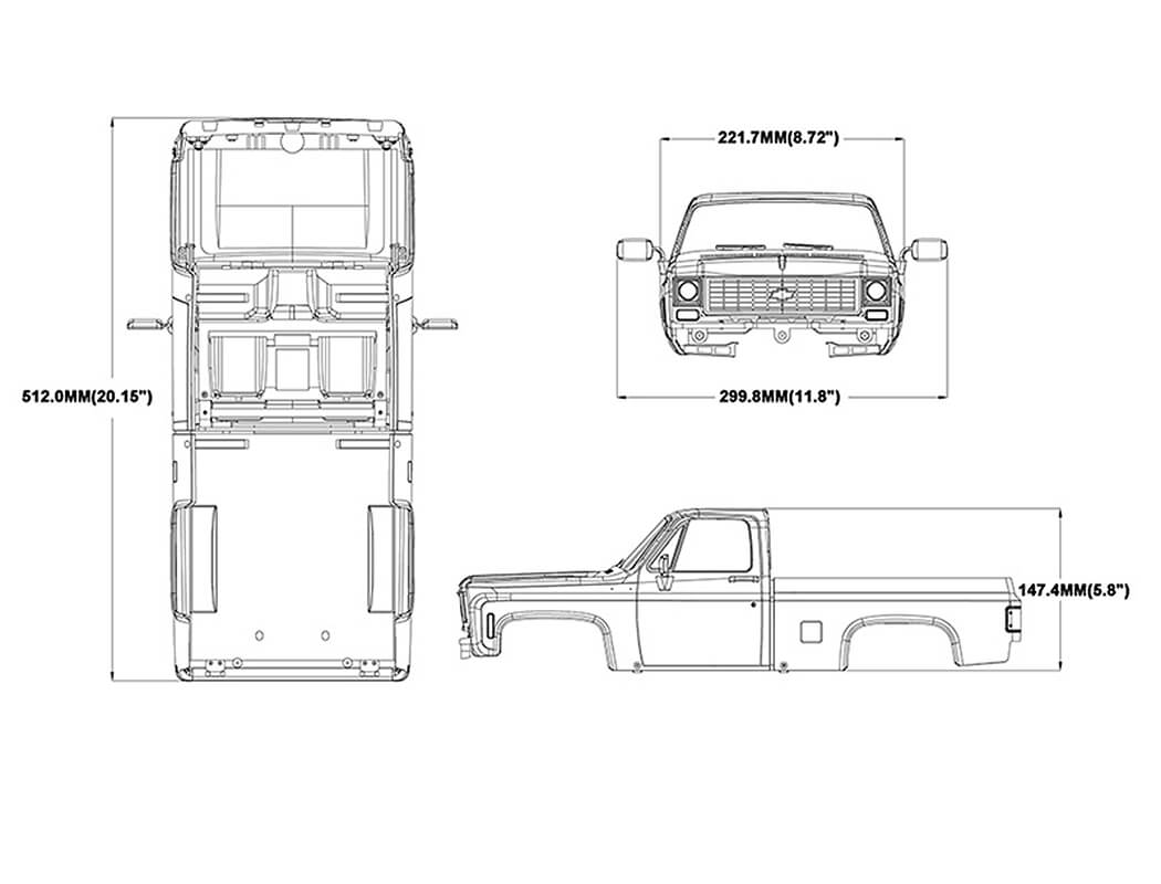 RC4WD CHEVROLET K10 SCOTTSDALE HARD BODY COMPLETE SET