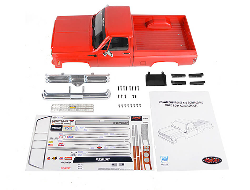 RC4WD CHEVROLET K10 SCOTTSDALE HARD BODY COMPLETE SET (RED)