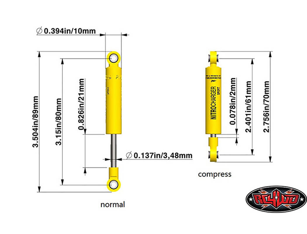 RC4WD 80MM OLD MAN EMU NITROCHARGER SPORT SHOCKS BY ARB