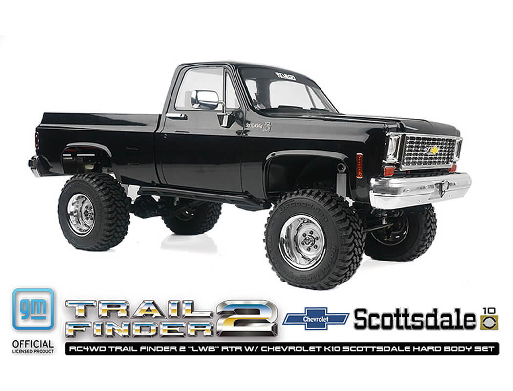 RC4WD TRAIL FINDER 2 LWB RTR W/CHEVROLET K10 HARDBODY BLACK