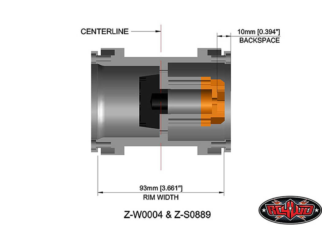 RC4WD UNIVERSAL MONSTER TRUCK BEADLOCK WHEELS V2 FOR CLOD BUSTER (ALUMINUM)