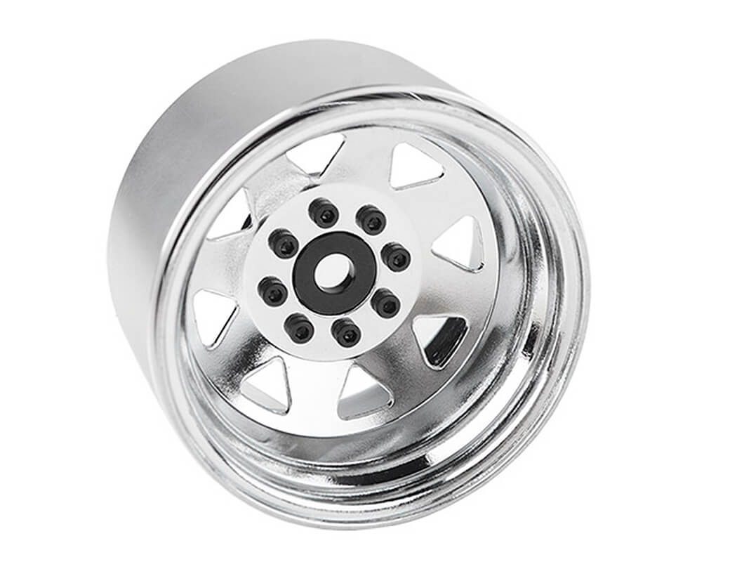 RC4WD 8LUG DEEP DISH WAGON 1.9 STEEL STAMPED B/L WHEELS CHRME