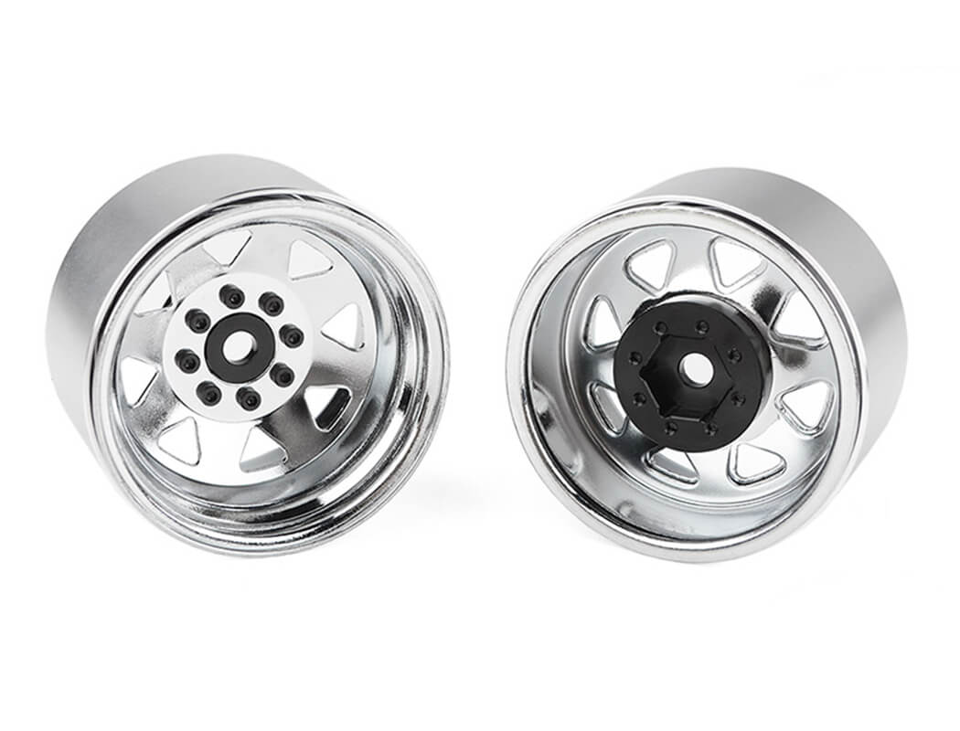 RC4WD 8LUG DEEP DISH WAGON 1.9 STEEL STAMPED B/L WHEELS CHRME