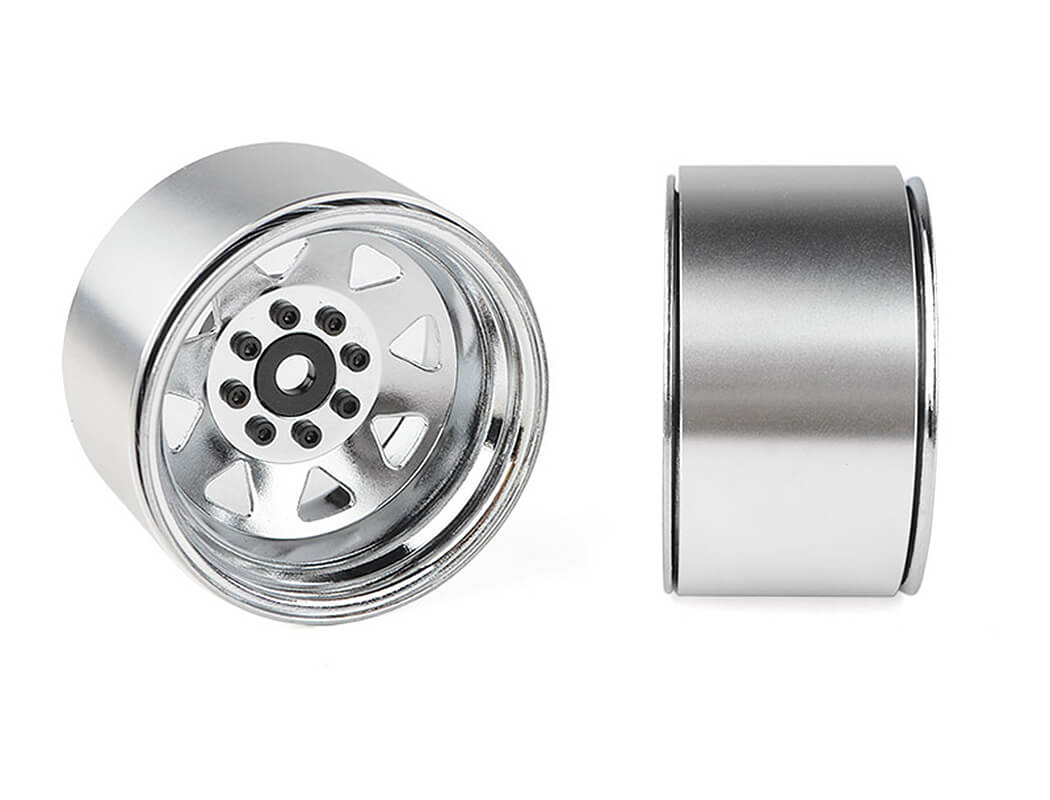 RC4WD 8LUG DEEP DISH WAGON 1.9 STEEL STAMPED B/L WHEELS CHRME