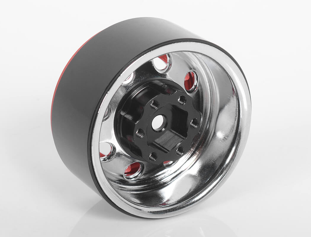 RC4WD TRO 1.7" STAMPED STEEL BEADLOCK WHEELS (RED/CHROME)