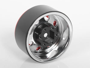 RC4WD TRO 1.7" STAMPED STEEL BEADLOCK WHEELS (RED/CHROME)