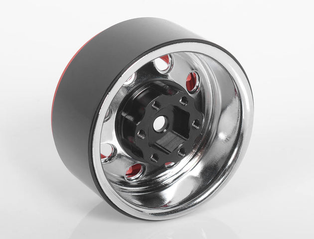 RC4WD TRO 1.7" STAMPED STEEL BEADLOCK WHEELS (RED/CHROME)