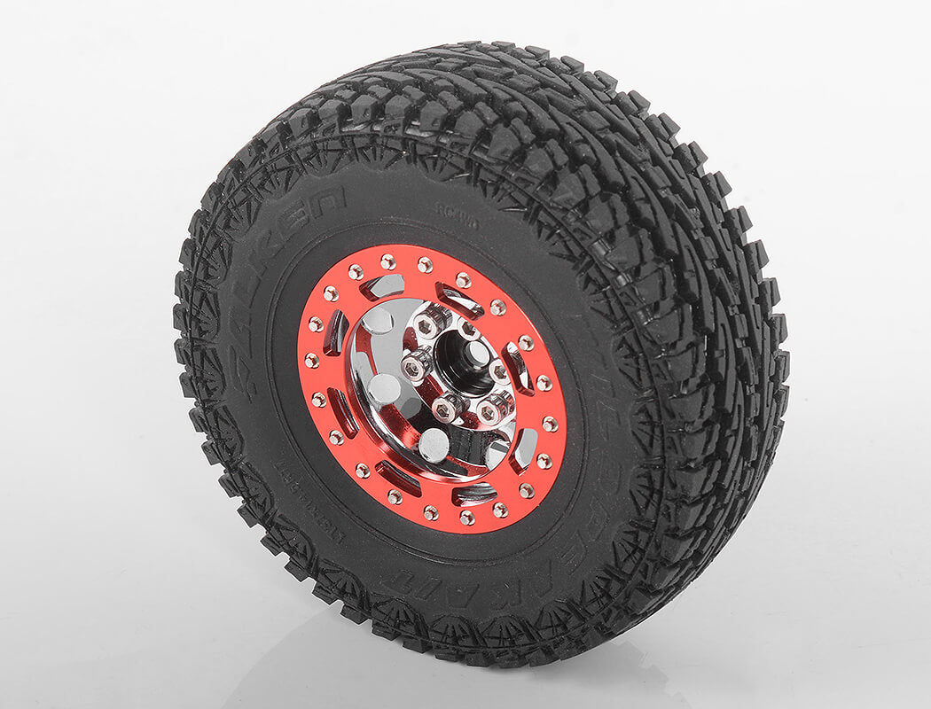 RC4WD TRO 1.7" STAMPED STEEL BEADLOCK WHEELS (RED/CHROME)