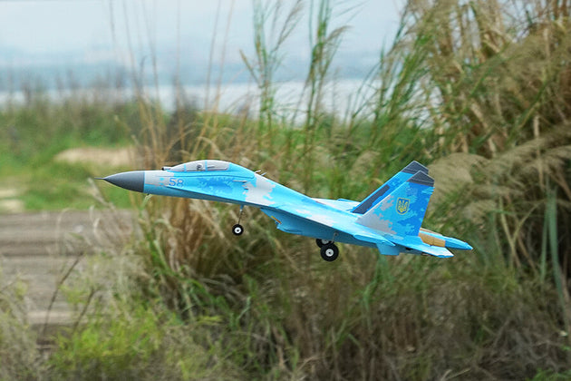 XFLY TWIN 50MM SU-27 EDF 750MM JET WITHOUT TX/RX/BATT - BLUE CAMO