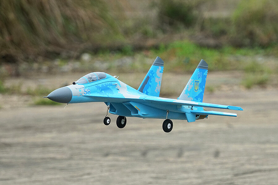 XFLY TWIN 50MM SU-27 EDF 750MM JET WITHOUT TX/RX/BATT - BLUE CAMO