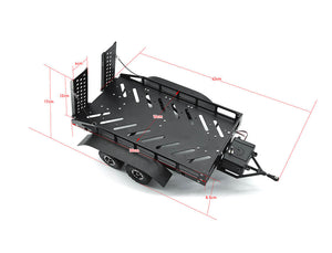 FASTRAX DUAL-AXLE TRAILER W/RAMPS & LEDS (MED 1/12-1/18) - BLACK