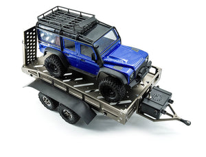 FASTRAX DUAL-AXLE TRAILER W/RAMPS & LEDS (MED 1/12-1/18) - TITANIUM
