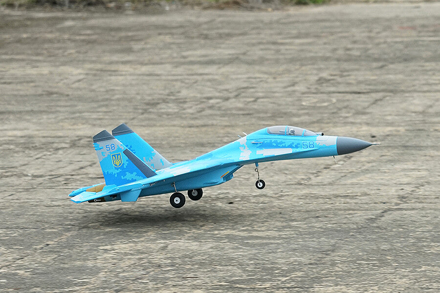 XFLY TWIN 50MM SU-27 EDF 750MM JET WITHOUT TX/RX/BATT - BLUE CAMO