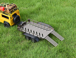 FASTRAX DUAL-AXLE TRAILER W/RAMPS & LEDS (MED 1/12-1/18) - TITANIUM