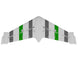 XFLY EAGLE 40MM EDF FLYING WING WITHOUT TX/RX/BATTERY WITH GYRO - GREEN