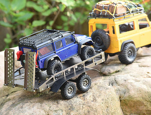 FASTRAX DUAL-AXLE TRAILER W/RAMPS & LEDS (MED 1/12-1/18) - TITANIUM