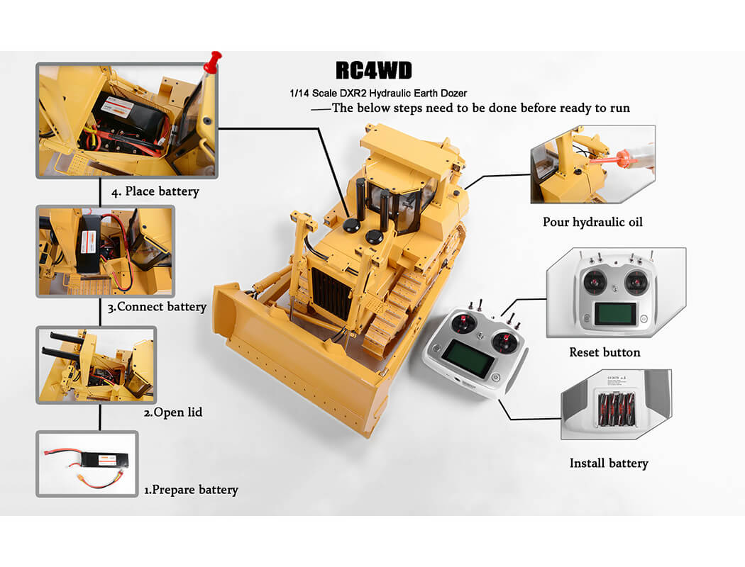 RC4WD 1/14 SCALE DXR2 HYDRAULIC EARTH DOZER