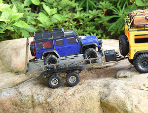 FASTRAX DUAL-AXLE TRAILER W/RAMPS & LEDS (MED 1/12-1/18) - TITANIUM