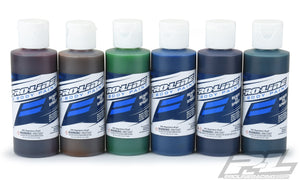 PROLINE RC BODY PAINT CANDY COLOUR SET (RED/YELL/GRE/BLUE/VIO/TURQ)