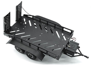 FASTRAX DUAL-AXLE TRAILER W/RAMPS & LEDS (MED 1/12-1/18) - BLACK