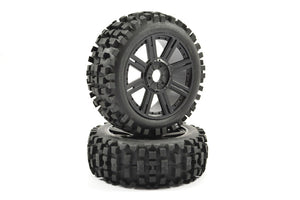 FASTRAX 1/8 ROCK BLOCK MOUNTED ON 8-SPOKE BLACK (PR)
