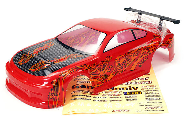 FTX BANZAI PRE-PAINTED BODY SHELL W/DECALS & WING - RED