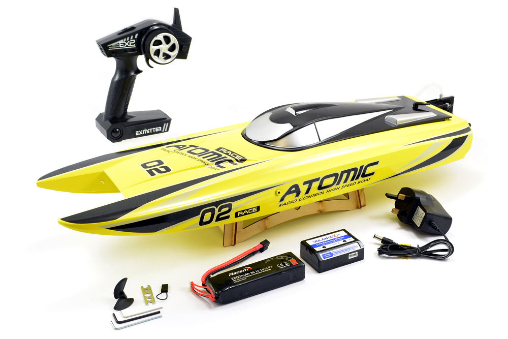 VOLANTEX RACENT ATOMIC 70CM EU B/LESS RACEBOAT RTR COMBO(YEL) (EUROPEAN PLUG)