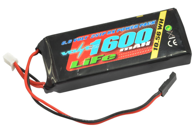 VOLTZ 1600MAH 2S 6.6V RX LIFE STRAIGHT BATTERY PACK